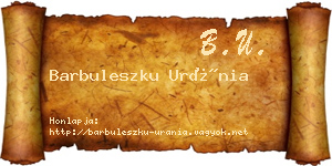 Barbuleszku Uránia névjegykártya